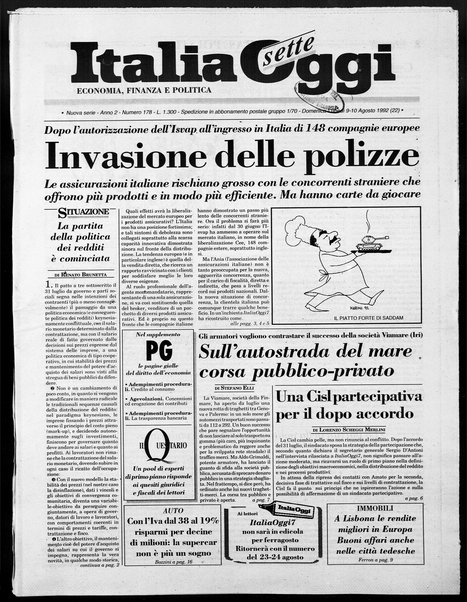 Italia oggi : quotidiano di economia finanza e politica